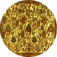 thumbnail image 1 of Ahgly Company Machine Washable Indoor Round Persian Yellow Traditional Area Rugs, 4' Round, 1 of 4