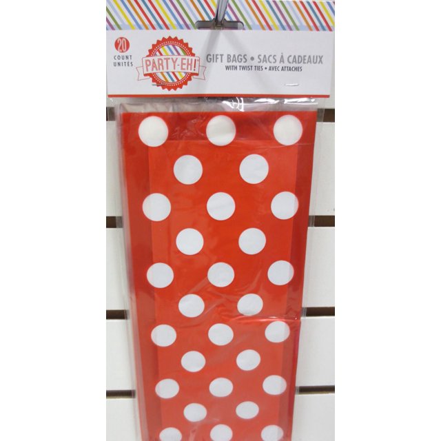 20 Rainbow Ribbon Gift Bags