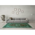 thumbnail image 3 of Ahgly Company Machine Washable Indoor Rectangle Medallion Turquoise Blue Traditional Area Rugs, 2' x 3', 3 of 4