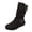 Black, variant on Womens Boots Round Toe Slouch Flat Heel Boot Casual Slip On Ankle Boots with Adjustable Buckle