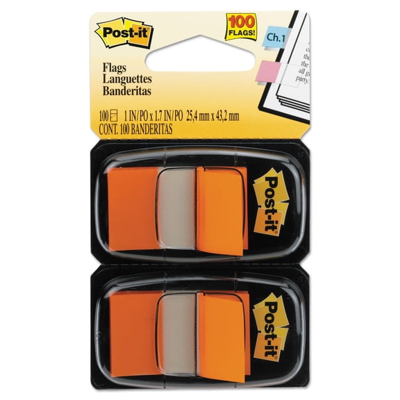 (4 Pack) Post-it® Flags, 1" Wide, Orange 2-pack