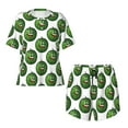 thumbnail image 4 of Qekee Happy Watermelon Women's Pajama Set Short Sleeve Sleepwear Summer Home Wear with Pockets Soft Short Sleeve Shirt - Happy Watermelon, 4 of 9
