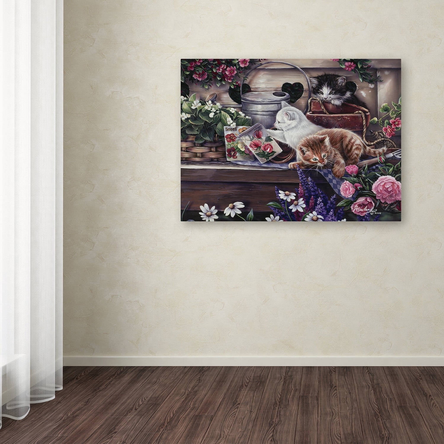 Trademark Fine Art 'Playful Kittens' Canvas Art by Jenny Newland