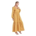 thumbnail image 2 of Aosijia Summer Maxi Dresses for Women Casual Button Up Long Puff Sleeve V Neck Long Dress Casual Loose Tiered Shirt Dresses, 2 of 7