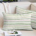 thumbnail image 2 of Green Pink Stripes Pillow Covers Queen, Gradient Geometric Smear Art Paint Soft Brushed Microfiber Breathable Throw Pillow Covers, Pillowcase with Zipper for Couch Sofa Bedroom Living Room 20"x30", 2 of 9