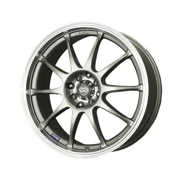 Enkei 409-565-01SP 15 x 6.5 & 4x100-114.3 Bolt Pattern 38 mm Offset 72.62 mm Bore J10 Silver with Machined Lip Wheel