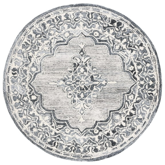 SAFAVIEH Metro Helena Medallion Area Rug, Grey/Ivory, 6' x 6' Round