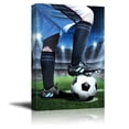 thumbnail image 1 of wall26 Canvas Prints Wall Art - Soccer Concept | Modern Wall Decor/Home Decoration Stretched Gallery Canvas Wrap Giclee Print. Ready to Hang - 16" x 24", 1 of 3