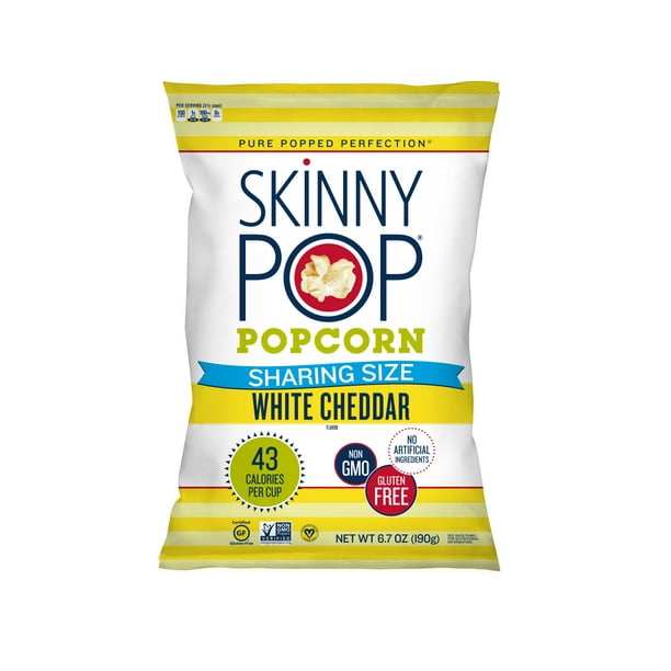 SkinnyPop Popcorn White Cheddar, 6.7oz Sharing Size Bag