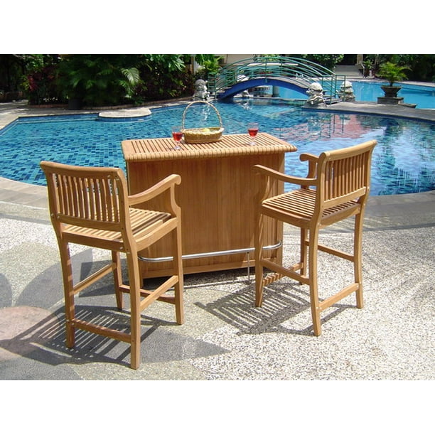 Wholesaleteak Outdoor Patio Grade A Teak Wood Outdoor Patio 3 Piece Giva Bar Set Bar Cabinet With 2 Bar 30 Seat High Arm Chairs Wmbr1 Walmart Com Walmart Com