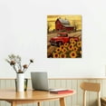 thumbnail image 3 of JRXY Barn Prints Farmhouse Old Barn Vintage Farmhouse Canvas Wall Art Red Truck Farmhouse Wall Art Old Truck Red Barn Canvas Old House Pictures Wall Decor Old Barn Sunflower Pictures  16x20 in, 3 of 5