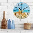 thumbnail image 3 of Dreamtimes Beach Landscape with Sunbeam Wall Clock, 10 Inch Silent Non Ticking Round Clock Oil Painting Clock Easy to Read Clock for Living Room Bedroom Bathroom Home Decor, 3 of 7