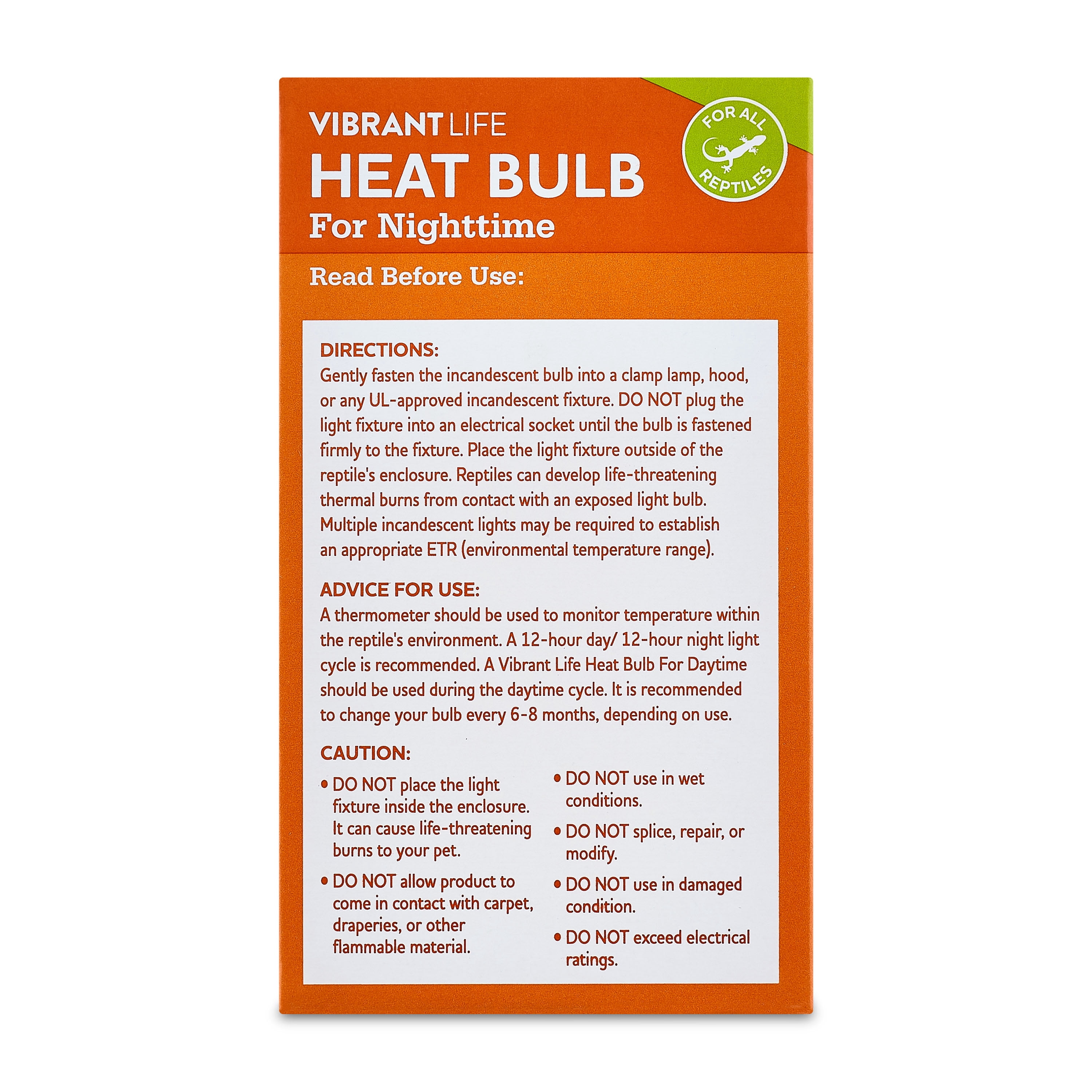 Vibrant Life Nighttime Heat Bulb for Reptiles, 75 Watts