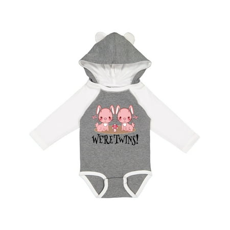 

Inktastic Twin Girls Woodland Rabbits Gift Baby Girl Long Sleeve Bodysuit