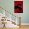 thumbnail image 3 of Mudket Black Panther on Red Sofa Red Background Canvas Wall Art, Moody Luxury Wildlife Cool Posters Print Waterproof Canvas for Office Man Cave Home Decor , Framed Ready to Hang - 12"L x 8"W, 3 of 9