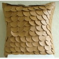 thumbnail image 2 of Pillow Cases, Brown Shams, Fish Scales Pillow Shams, 24x24 inch (60x60 cm) Pillow Shams, Square Faux Leather Pillow Sham, Modern Pillow Shams, Circles & Dots Pattern - Scales, 2 of 4
