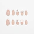 thumbnail image 5 of Pink Press on Nail with 3D Bow,24Pcs French Tips,Almond Fake Nail with Pearl Decor Long Lasting False Nail, 5 of 9