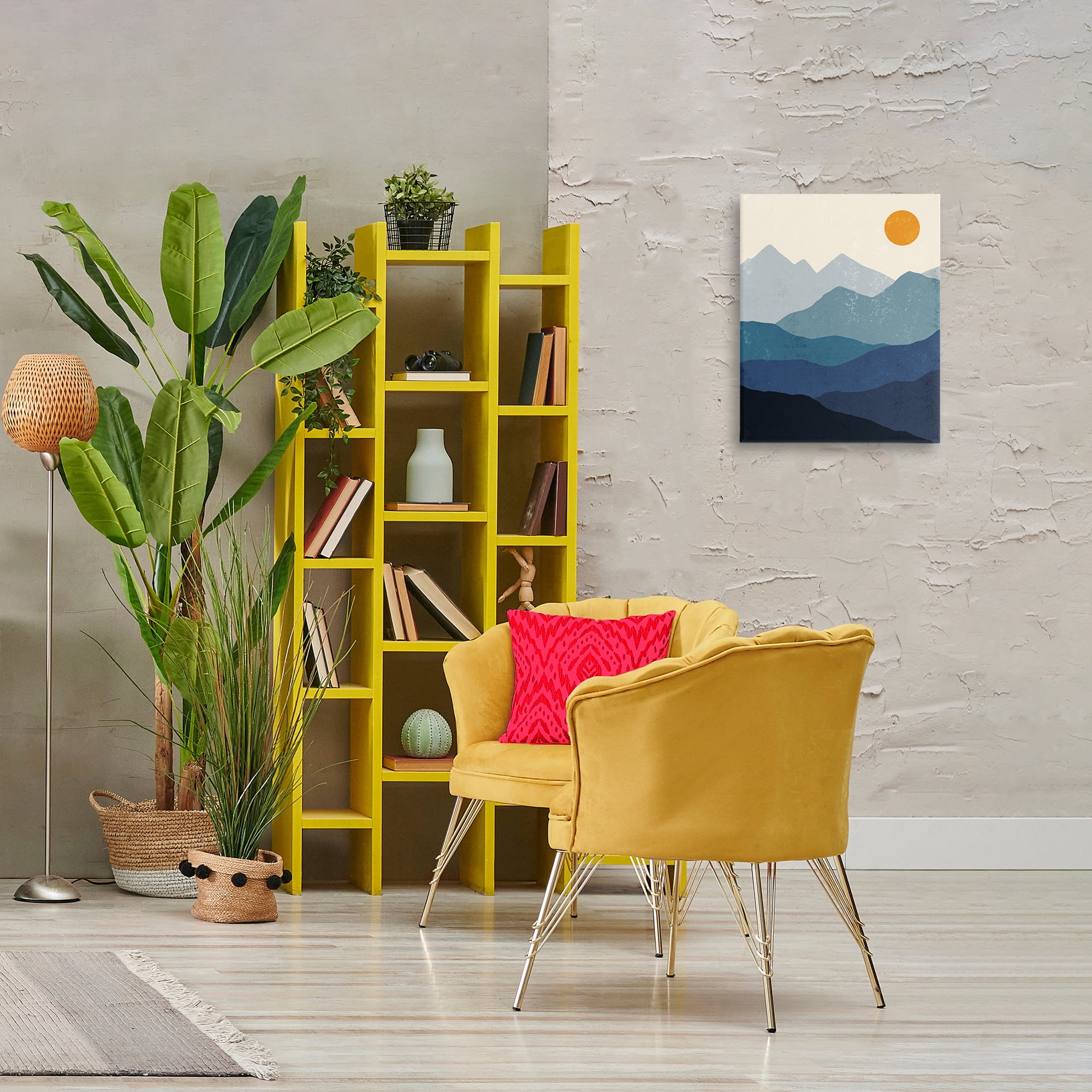 Stupell Industries The Dawn Over Mountains Abstract Painting Wrapped Canvas Art Print Wall Art, 16 x 20