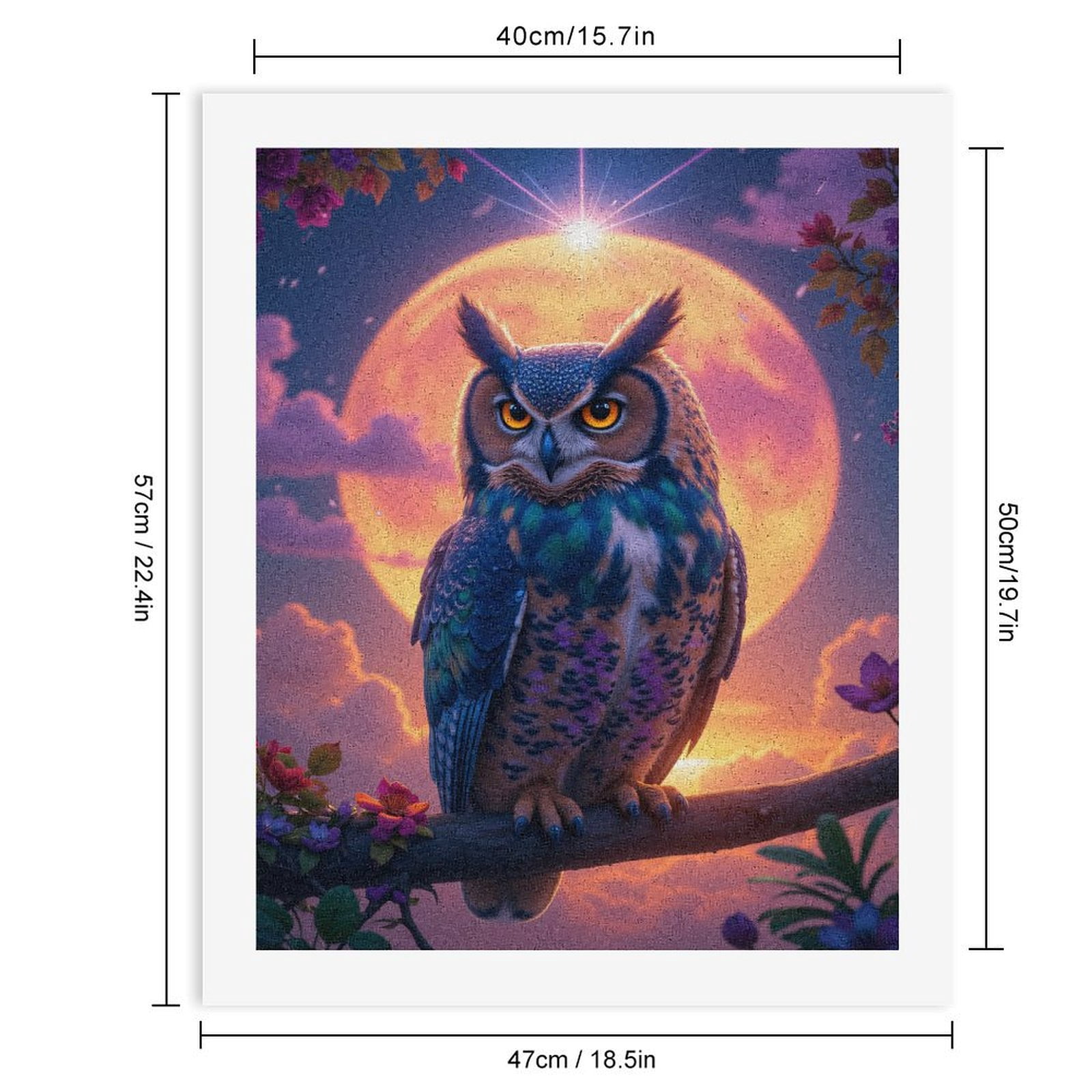 Paint by Numbers Kit for Adults, Night Owl Under Radiant Moon Paint by Numbers, Easy Paint by Numbers Kit for Adults Beginner, DIY Adult Paint by Number Kits on Canvas, Home Decor