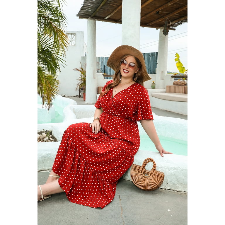 plus size polka dot maxi dress Grace & Elegance Maxi (Polka Dot)