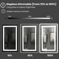 thumbnail image 3 of Amorho 28"X32" LED Bathroom Mirror with Black Frame, Front Light and Backlit, Stepless Dimmable, Anti-Fog, Shatter-Proof, Memory, 3 Colors, Double LED Vanity Mirror, 3 of 8