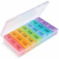 thumbnail image 1 of Portable Pill Box, Large Space Pill Organizer For Morning, Noon, And Evening, Multicolor, 1 of 5