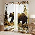 thumbnail image 2 of Homewish Wildlife Bear Black Out Curtains for Kids Teens,Jungle Animal Curtains Pack of 2 (42x63 Each),Green Brown Bedroom Curtains,Super Cozy Room Decor, 2 of 6