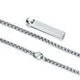 thumbnail image 2 of Vnox 3d Bar Necklace, Bar Necklace for Men, Silver Stainless Steel Roman Numeral Necklace, 2 of 7