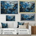 thumbnail image 4 of Designart "Marble Mosaic Agate in Gold and Blue Tones III" Fractal Framed Wall Art Decor - Modern Gold Abstract Bedroom Framed Canvas Wall Art, 4 of 6
