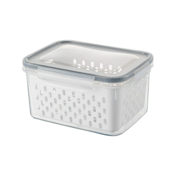 Fruit Vegetable Storage Containers for Fridge 3 in 1 Produce Saver Storage Containers Large Organizer Bins with Lid & Colander for Salad Meet Storage