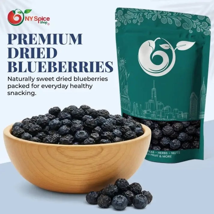 NY SPICE SHOP Whole Dried Blueberries - 1 Pound - Dried Whole Blueberries - Sweet Blueberry Treats - Dried Blueberries Snacks Bite- Vibrant Whole berries Treats for Toppings, Mixes & Everyday Use