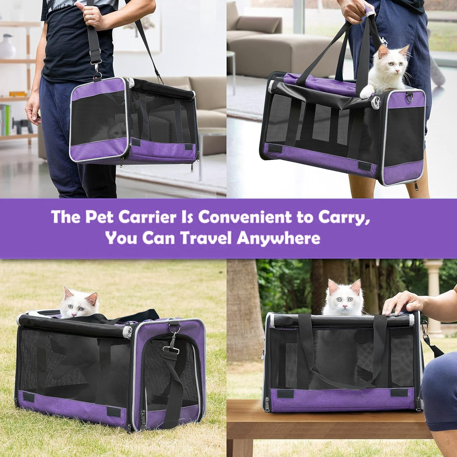 Pet Carrier for Large and Medium Cats, Soft-Sided Pet Carrier for Big Medium Cats and Puppy Dog Carriers Cat Carriers, Pet Privacy Protection Travel Carrier