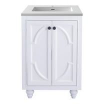 Laviva Odyssey - 24 - White Cabinet   Matte White VIVA Stone Solid Surface Countertop