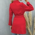 thumbnail image 6 of Fesfesfes Coat for Women Spring And Fall Lapel Solid Color Long Sleeve Buttoned Long Belted Blazer Coat, 6 of 6