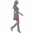 thumbnail image 3 of DKNY Lyla Leather Crossbody Metallic Logo Snap Closure MSRP $228 B4HP (Red), 3 of 7