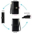 thumbnail image 4 of Wallets for Women RFID Blocking Ultra Slim Real Leather Credit Card Holder Clutch, 4 of 5