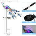 thumbnail image 3 of Peacock Solar Garden Stake Lights - Cracked Glass Ball Waterproof Outdoor Peacock Decor Pathway Lights for Garden Patio Lawn, 3 of 9