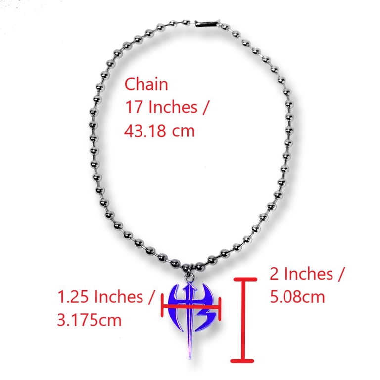 4WWE Blue Hardy Boyz Matt Jeff Pendant Necklace with Chain, 16 in