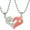 Red, variant on 2pcs Stainless Steel Mens Womens Necklace Friendship Puzzle Matching CZ I Love You Pendants Necklace, Great (Red) SN102