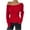 Red, variant on Womans One Off The Shoulder Tops Asymmetrical Neck Clothes Ribbed Knit Long Sleeve Blouses Dressy Casual Sweaters Red XL