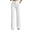 #08 White 【Mix, Match & Rotate: Stock Up on Daily Colors】, variant on Knit Straight Leg Pants for Women, High Rise Casual Trousers with Front Button Zipper & Pockets, Business Casual Office Daily Wear | VerBelle,Black L