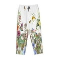 thumbnail image 4 of Disketp Herbs And Wildflowers Print Women'S Comfy Pajama Pants Casual Drawstring Palazzo Lounge Wide Leg Pants, 4 of 9