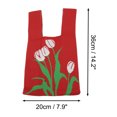 thumbnail image 4 of Unique Bargains 1 Pc Knitted Wrist Bag Flowers Gift Bag Red, 4 of 5