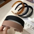 thumbnail image 3 of mdesiwst Women Headband Extra-Wide Anti-Slip Teeth Plastic Hair Hoop Strong Fixation Hairband Washing Face Hair Accessory, 3 of 8