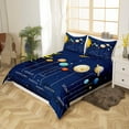 thumbnail image 3 of Space Duvet Cover Twin Solar System Bedding Set, Outer Space Comforter Cover for Teens Universe Themed Bedding 2 Pcs Blue Space Galaxy Starry Sky Bedspread Cover, 3 of 4