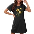 thumbnail image 1 of DPTALR Women's Oversized Short Nightgown Chest Print Short Sleeve Nightdress, 1 of 2