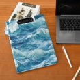 thumbnail image 5 of FORMRS A4 Clipboard Folder with Pen Holder Horizontal Foldable School Office Binder, Green Watercolor Ocean Waves, 5 of 9