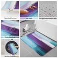 thumbnail image 6 of Turquoise Purple Bath Mat 3 Piece Bathroom Rug Set, Geometric Abstract Modern Oil Painting Non Slip Bath Rug Contour Mat and Toilet Lid Cover, Absorbent Shower Mats Soft Bath Rugs and Mats Sets, 6 of 8