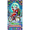 thumbnail image 2 of Hometravel Glowing Christmas Door Cover, Santa and Tree Printed Holiday Banner, Lighted Indoor Outdoor Decoration for Party, Home Entryway, Festive Display, 2 of 6