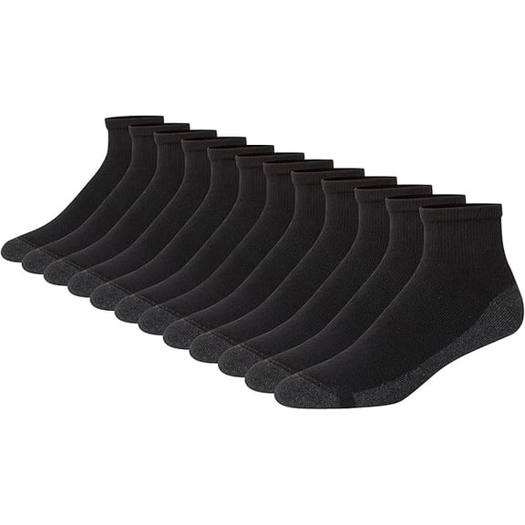 Hanes Men's Max Cushioned Ankle Socks 12 Packs
